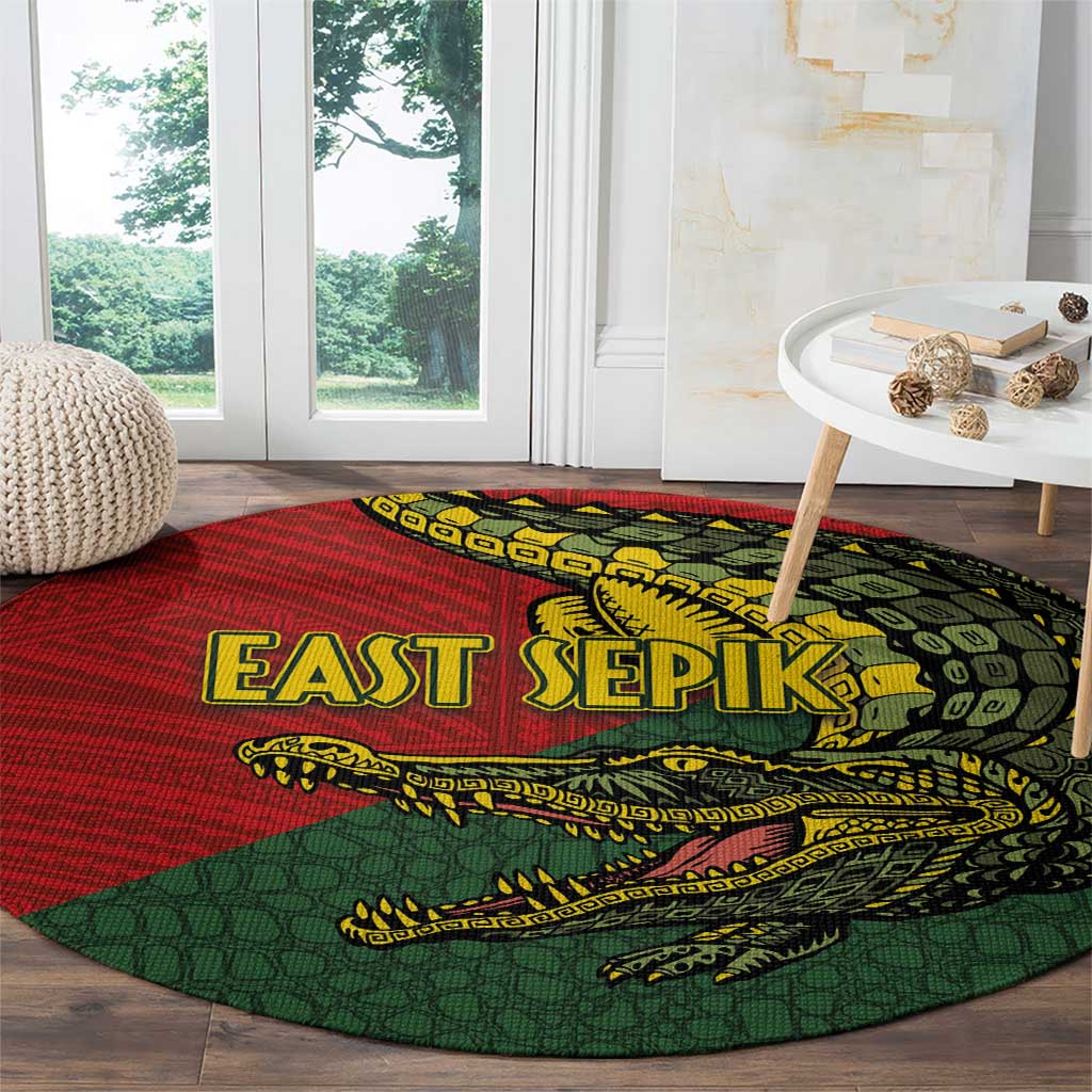 Sepik River Crocodile & Arts Festival Melanesian Pattern Round Carpet