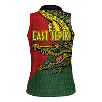 Sepik River Crocodile & Arts Festival Melanesian Pattern Women Sleeveless Polo Shirt