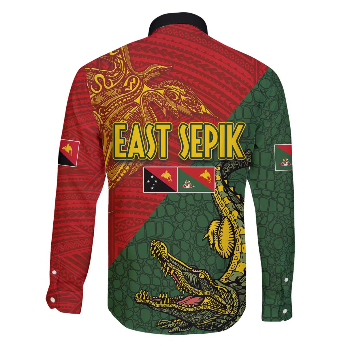 Sepik River Crocodile & Arts Festival Family Matching Off Shoulder Short Dress and Hawaiian Shirt Bird-of-paradise Melanesian Tattoo