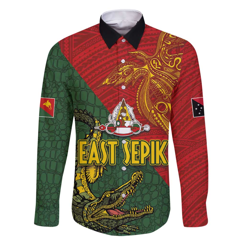 Sepik River Crocodile & Arts Festival Family Matching Short Sleeve Bodycon Dress and Hawaiian Shirt Bird-of-paradise Melanesian Tattoo LT03 Dad's Shirt - Long Sleeve Red - Polynesian Pride
