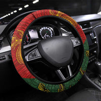 Sepik River Crocodile & Arts Festival Steering Wheel Cover Bird-of-paradise Melanesian Tattoo