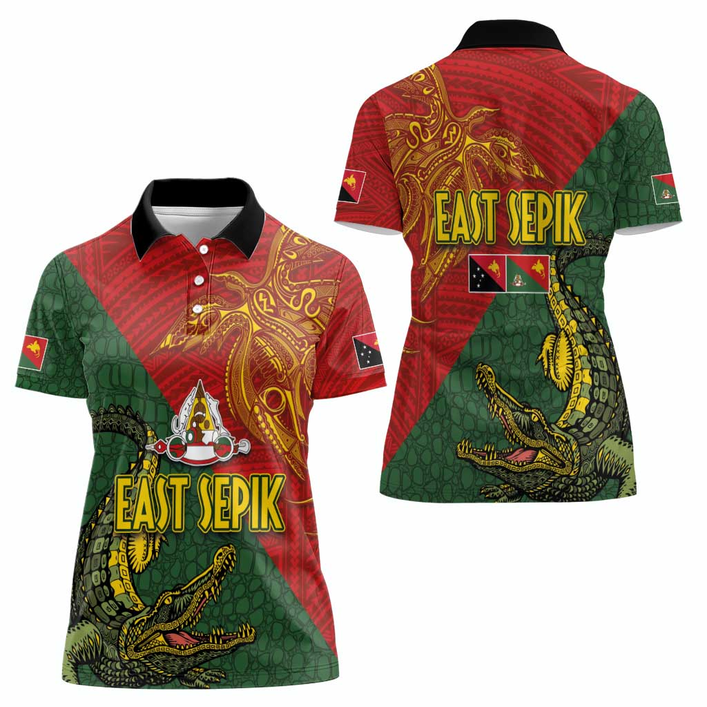 Sepik River Crocodile & Arts Festival Women Polo Shirt Bird-of-paradise Melanesian Tattoo