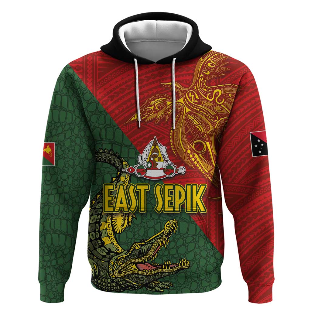 Sepik River Crocodile & Arts Festival Zip Hoodie Bird-of-paradise Melanesian Tattoo LT03 Pullover Hoodie Red - Polynesian Pride
