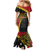 Papua New Guinea Independence Day Family Matching Mermaid Dress and Hawaiian Shirt Bird-of-paradise Melanesian Tattoo