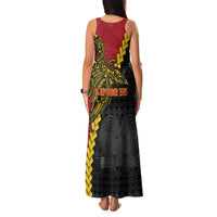 Papua New Guinea Independence Day Family Matching Tank Maxi Dress and Hawaiian Shirt Bird-of-paradise Melanesian Tattoo