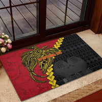 Papua New Guinea Independence Day Rubber Doormat Bird-of-paradise Melanesian Tattoo