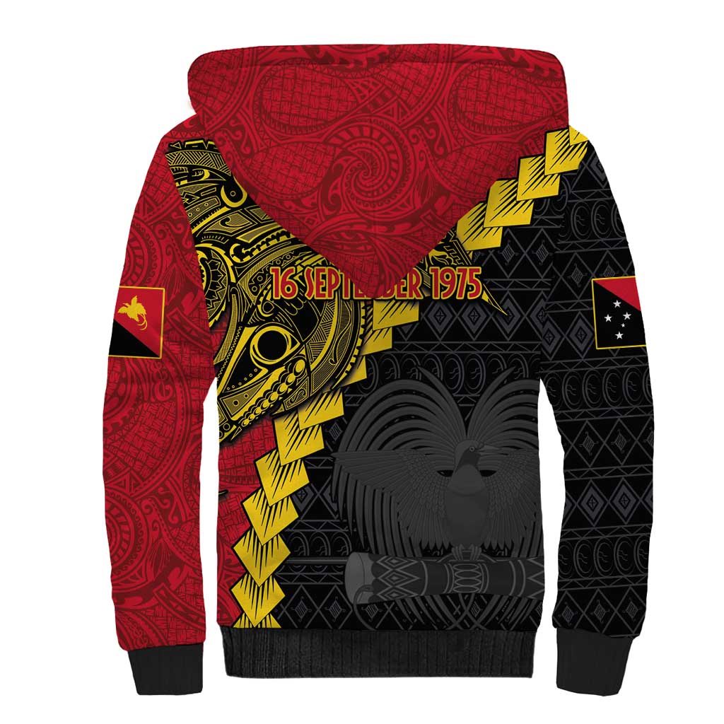 Papua New Guinea Independence Day Sherpa Hoodie Bird-of-paradise Melanesian Tattoo