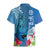 Polynesian Fiji Hawaiian Shirt Shark and Hibiscus Tapa Pattern Blue Version LT03 - Polynesian Pride