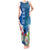 Custom Polynesian Fiji Tank Maxi Dress Shark and Hibiscus Tapa Pattern Blue Version LT03 Women Blue - Polynesian Pride