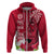 Polynesian Fiji Hoodie Shark and Hibiscus Tapa Pattern Red Version LT03 - Polynesian Pride