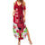 Polynesian Fiji Summer Maxi Dress Shark and Hibiscus Tapa Pattern Red Version LT03 Women Red - Polynesian Pride