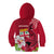 Custom Polynesian Fiji Kid Hoodie Shark and Hibiscus Tapa Pattern Red Version LT03 - Polynesian Pride