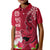 Custom Polynesian Fiji Kid Polo Shirt Shark and Hibiscus Tapa Pattern Red Version LT03 Kid Red - Polynesian Pride