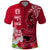 Custom Polynesian Fiji Polo Shirt Shark and Hibiscus Tapa Pattern Red Version LT03 Red - Polynesian Pride