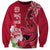 Custom Polynesian Fiji Sweatshirt Shark and Hibiscus Tapa Pattern Red Version LT03 Unisex Red - Polynesian Pride