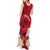 Custom Polynesian Fiji Tank Maxi Dress Shark and Hibiscus Tapa Pattern Red Version LT03 - Polynesian Pride