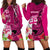 Custom Polynesian Fiji Hoodie Dress Shark and Hibiscus Tapa Pattern Purple Version LT03 - Polynesian Pride