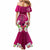 Custom Polynesian Fiji Mermaid Dress Shark and Hibiscus Tapa Pattern Purple Version LT03 - Polynesian Pride