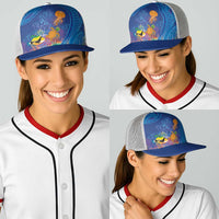 Hawaiian Funny Fruits Sea Animals Baseball Net Cap Mango Reef Triggerfish and Pineapple Turtle and Mandarin Jellyfish LT03 - Polynesian Pride