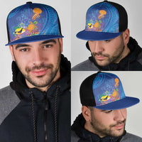 Hawaiian Funny Fruits Sea Animals Mesh Trucker Cap Mango Reef Triggerfish and Pineapple Turtle and Mandarin Jellyfish LT03 - Polynesian Pride
