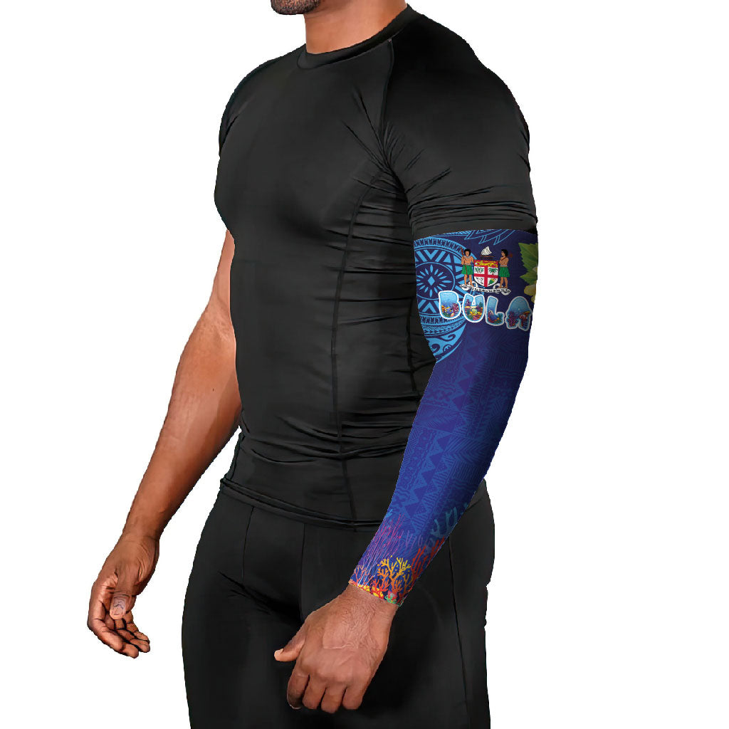 Fiji Day Arm Sleeves Coral Reef with Tapa Motifs and Hibiscus Ocean Vibe LT03 - Polynesian Pride