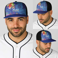 Fiji Day Baseball Net Cap Coral Reef with Tapa Motifs and Hibiscus Ocean Vibe LT03 - Polynesian Pride
