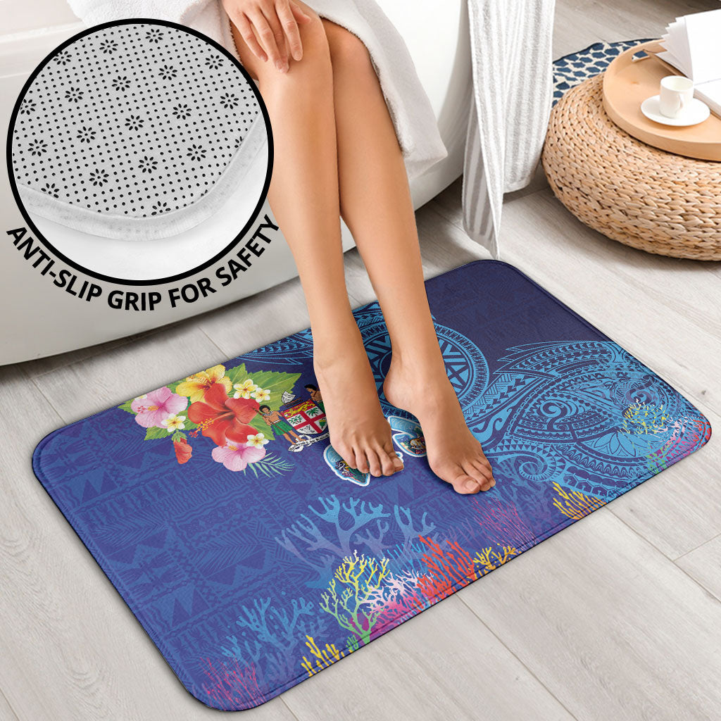 Fiji Day Bathroom Set Coral Reef with Tapa Motifs and Hibiscus Ocean Vibe LT03 - Polynesian Pride