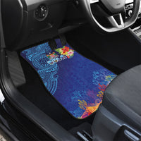 Fiji Day Car Mats Coral Reef with Tapa Motifs and Hibiscus Ocean Vibe LT03 - Polynesian Pride