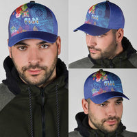 Fiji Day Classic Cap Coral Reef with Tapa Motifs and Hibiscus Ocean Vibe LT03 - Polynesian Pride
