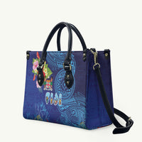 Fiji Day Leather Bag Coral Reef with Tapa Motifs and Hibiscus Ocean Vibe LT03 Blue - Polynesian Pride