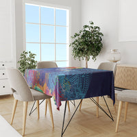 Fiji Day Tablecloth Coral Reef with Tapa Motifs and Hibiscus Ocean Vibe LT03 - Polynesian Pride