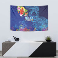Fiji Day Tapestry Coral Reef with Tapa Motifs and Hibiscus Ocean Vibe LT03 - Polynesian Pride