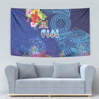 Fiji Day Tapestry Coral Reef with Tapa Motifs and Hibiscus Ocean Vibe LT03 - Polynesian Pride