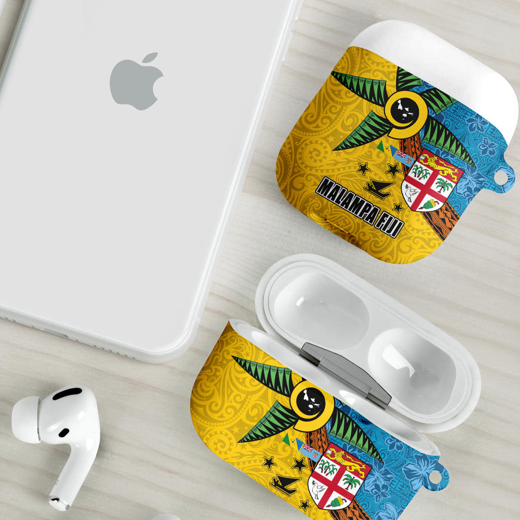Malampa Fiji Day AirPods Case Tapa and Melanesian Patterns with Coat of Arms LT03 - Polynesian Pride