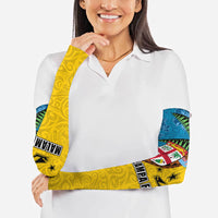 Malampa Fiji Day Arm Sleeves Tapa and Melanesian Patterns with Coat of Arms LT03 - Polynesian Pride