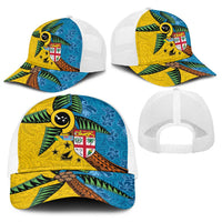 Malampa Fiji Day Baseball Net Cap Tapa and Melanesian Patterns with Coat of Arms LT03 - Polynesian Pride