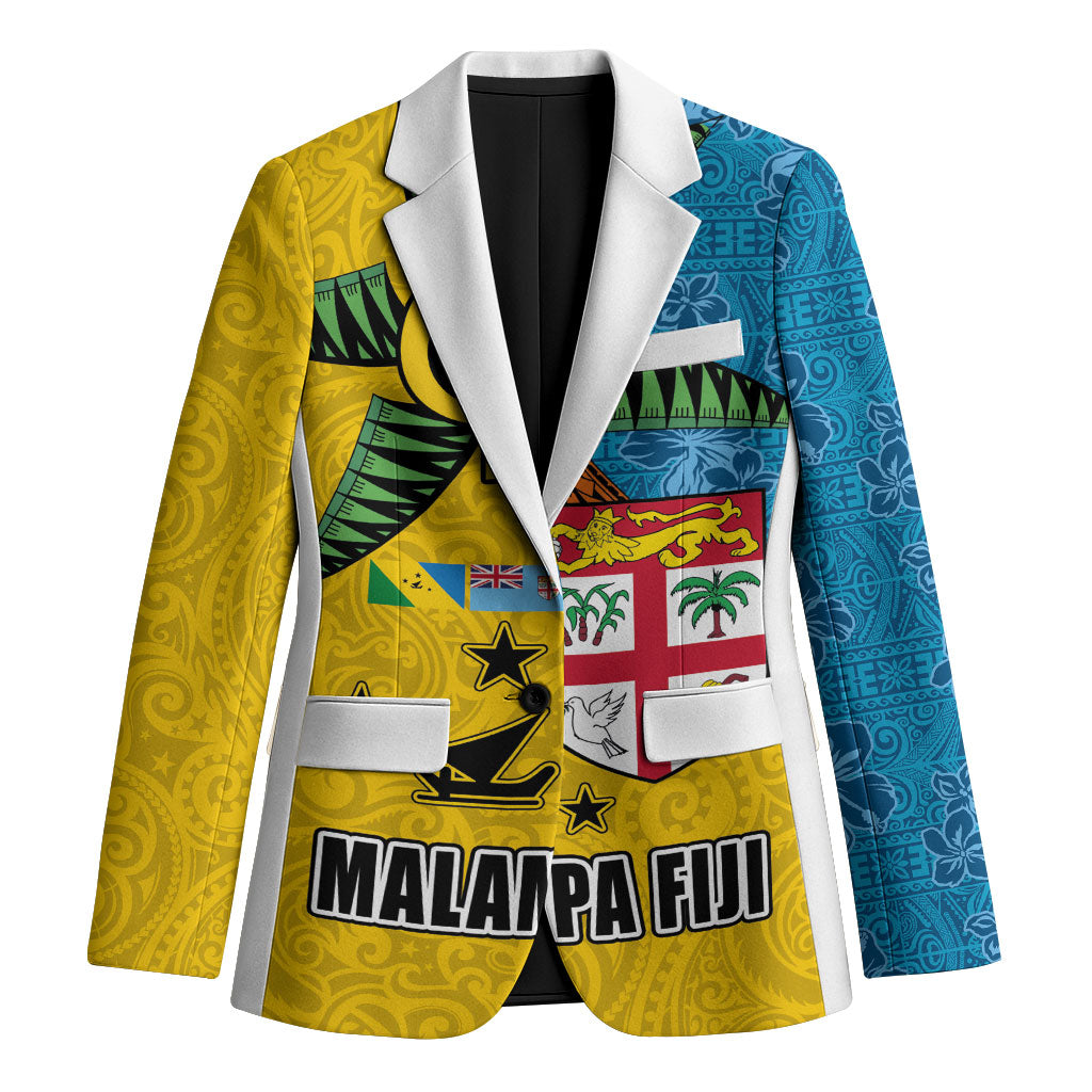 Malampa Fiji Day Blazer Tapa and Melanesian Patterns with Coat of Arms LT03 Unisex Multicolor - Polynesian Pride