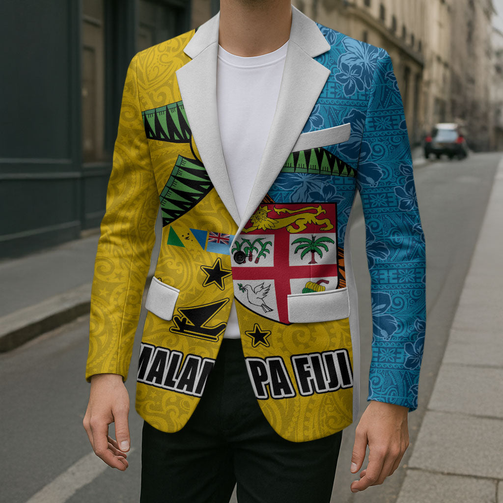 Malampa Fiji Day Blazer Tapa and Melanesian Patterns with Coat of Arms LT03 - Polynesian Pride