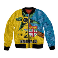 Malampa Fiji Day Bomber Jacket Tapa and Melanesian Patterns with Coat of Arms LT03 Unisex Multicolor - Polynesian Pride