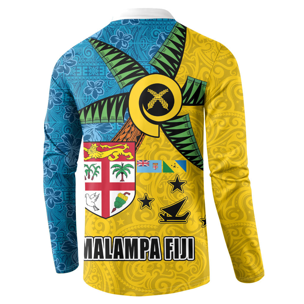 Malampa Fiji Day Button Sweatshirt Tapa and Melanesian Patterns with Coat of Arms LT03 - Polynesian Pride