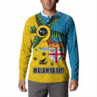 Malampa Fiji Day Button Sweatshirt Tapa and Melanesian Patterns with Coat of Arms LT03 - Polynesian Pride