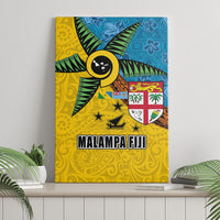 Malampa Fiji Day Canvas Wall Art Tapa and Melanesian Patterns with Coat of Arms LT03 - Polynesian Pride