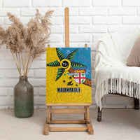 Malampa Fiji Day Canvas Wall Art Tapa and Melanesian Patterns with Coat of Arms LT03 - Polynesian Pride