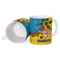Malampa Fiji Day Ceramic Mug Tapa and Melanesian Patterns with Coat of Arms LT03 - Polynesian Pride