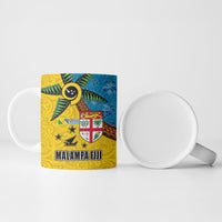 Malampa Fiji Day Ceramic Mug Tapa and Melanesian Patterns with Coat of Arms LT03 - Polynesian Pride