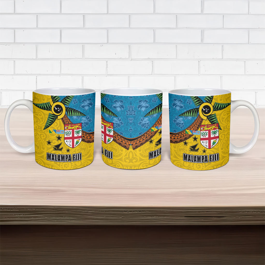 Malampa Fiji Day Ceramic Mug Tapa and Melanesian Patterns with Coat of Arms LT03 - Polynesian Pride