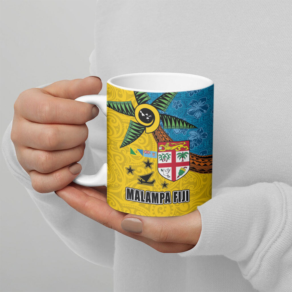 Malampa Fiji Day Ceramic Mug Tapa and Melanesian Patterns with Coat of Arms LT03 - Polynesian Pride