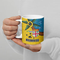 Malampa Fiji Day Ceramic Mug Tapa and Melanesian Patterns with Coat of Arms LT03 - Polynesian Pride