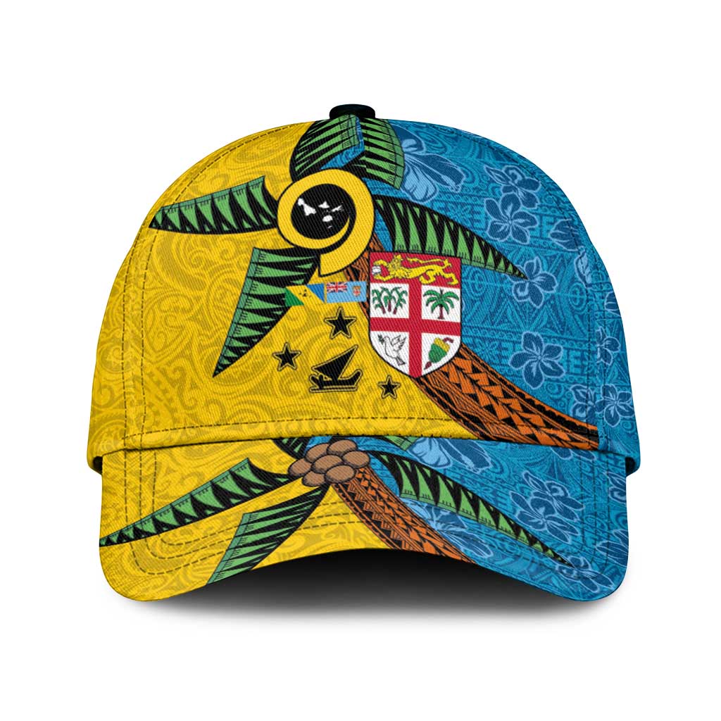 Malampa Fiji Day Classic Cap Tapa and Melanesian Patterns with Coat of Arms LT03 Universal Fit Multicolor - Polynesian Pride