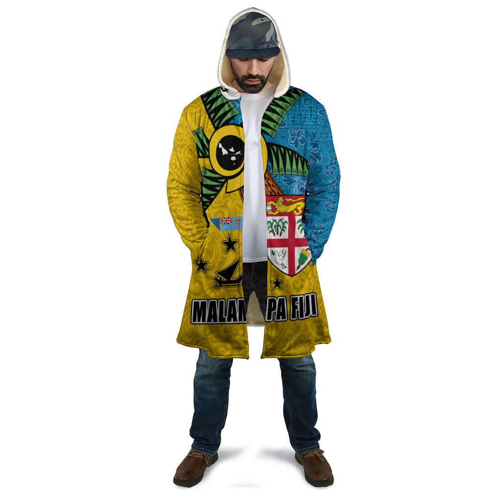 Malampa Fiji Day Cloak Tapa and Melanesian Patterns with Coat of Arms LT03 - Polynesian Pride